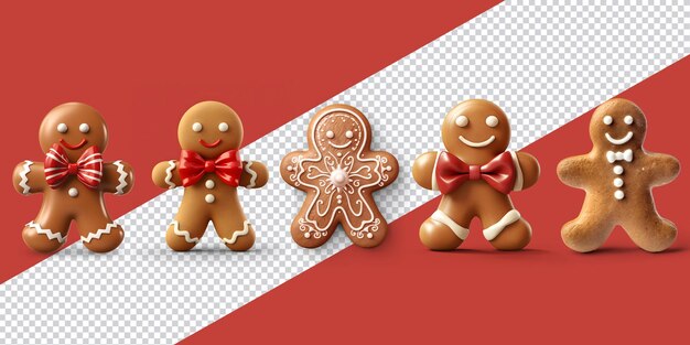 PSD gingerbread man png collectie