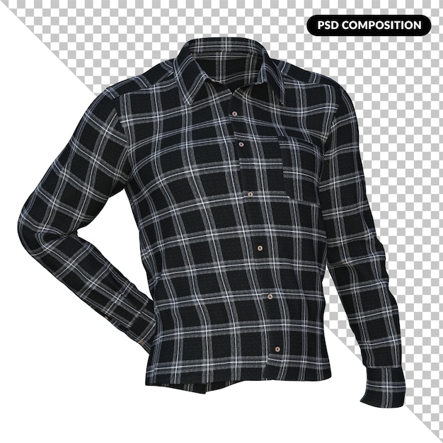 PSD gingham shirt geïsoleerd 3d