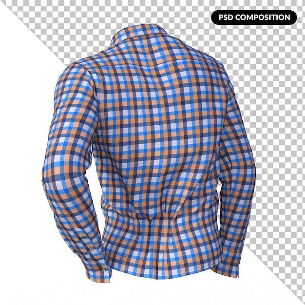 PSD gingham shirt isolated 3d