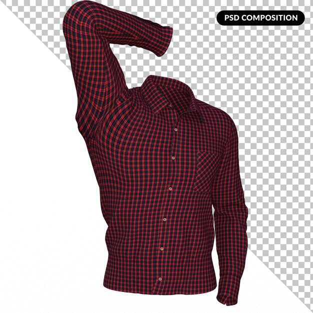 Gingham shirt isolated 3d