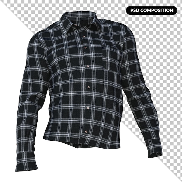 Gingham shirt isolated 3d