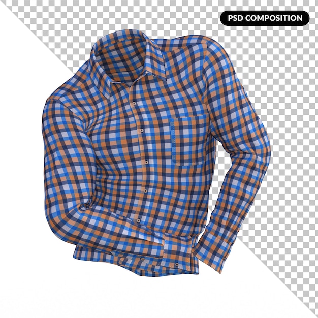 PSD gingham shirt isolated 3d