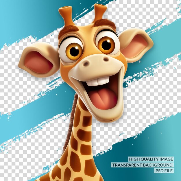 Giraffa 3d png clipart sfondo trasparente isolato