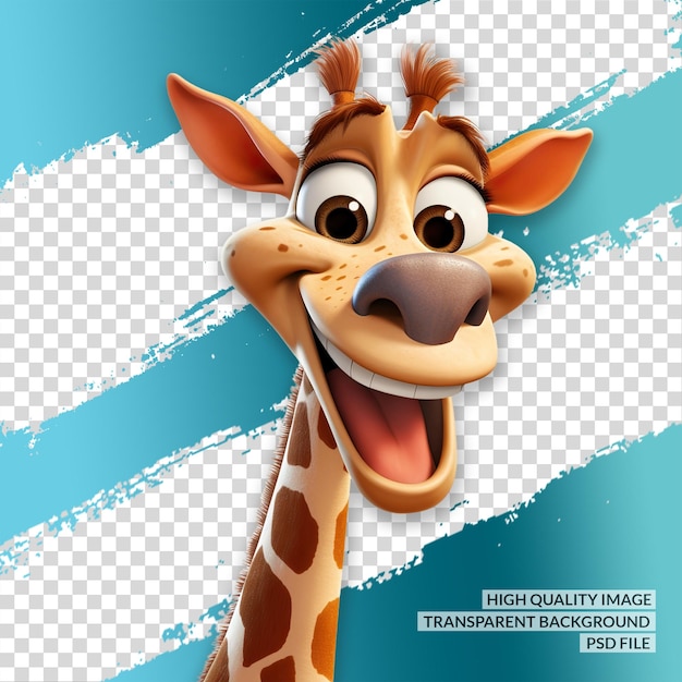 PSD giraffe 3d png clipart transparent isolated background