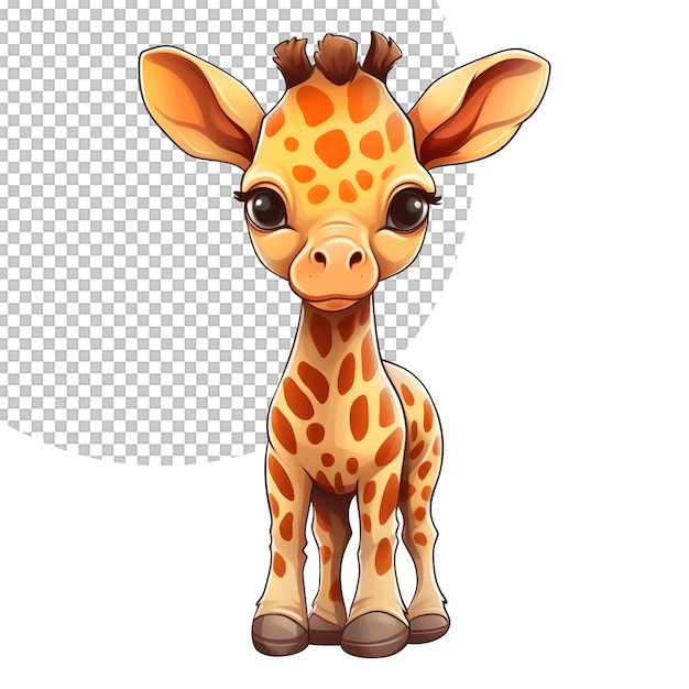 PSD illustrazione del bambino del bambino della giraffa su sfondo trasparente