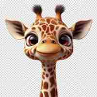 PSD a giraffe head with a smile on it