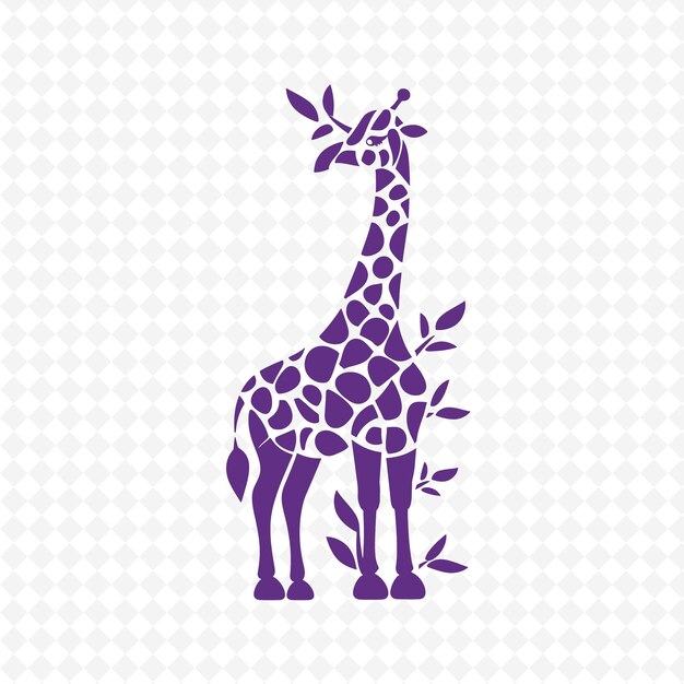 PSD giraffe met een patroon van harten erop