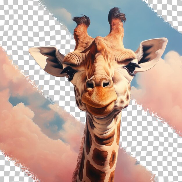 PSD giraffe s portrait transparent background