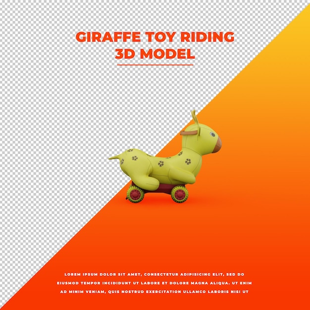PSD modello 3d isolato di guida del giocattolo della giraffa