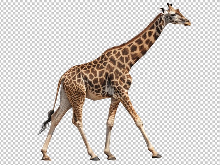 PSD giraffe on transparent background
