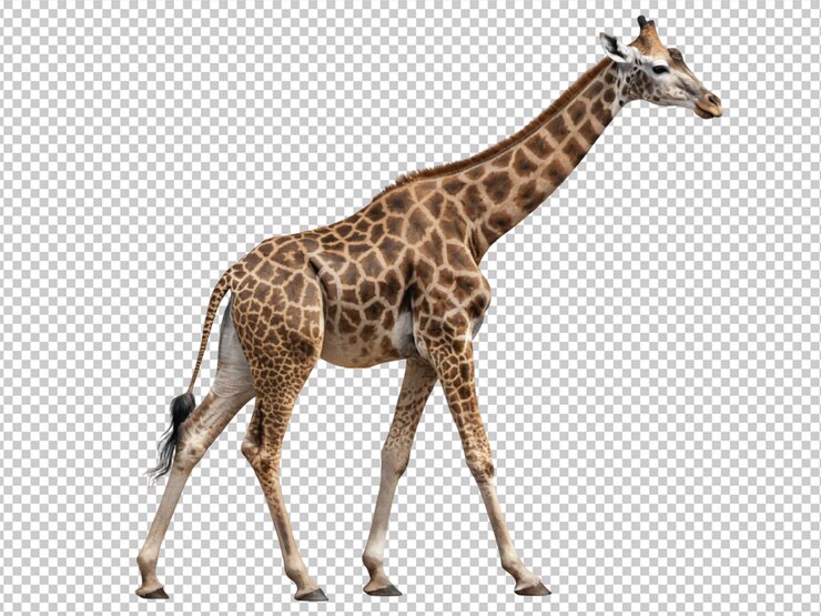 PSD giraffe on transparent background