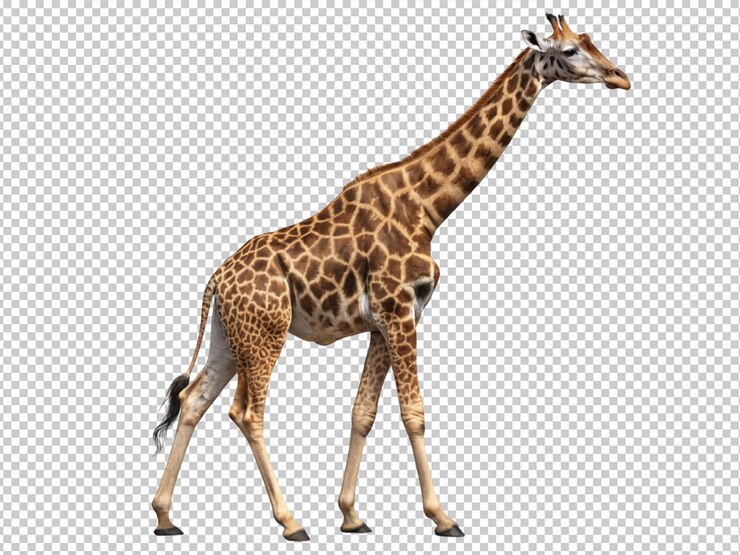PSD giraffe on transparent background