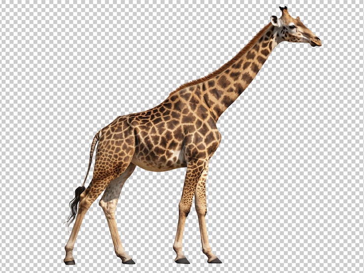PSD giraffe on transparent background