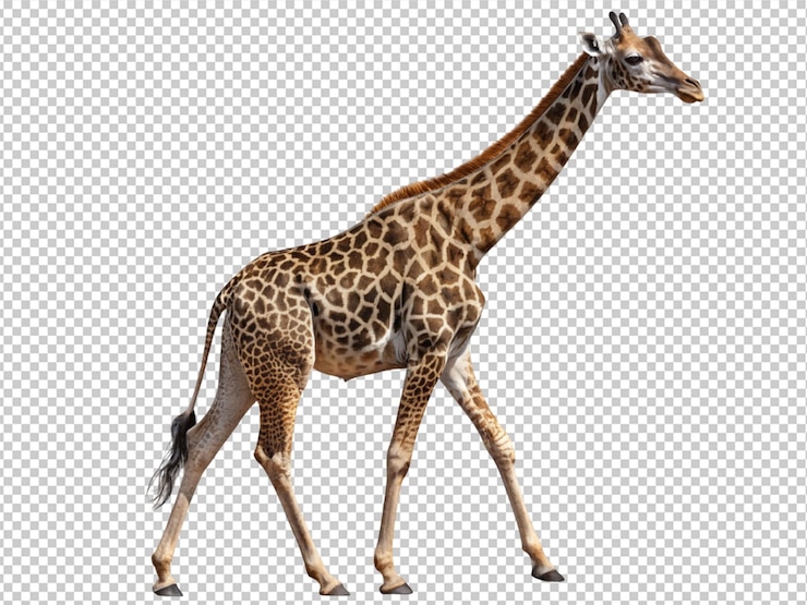 PSD giraffe on transparent background
