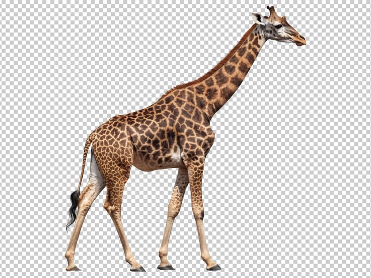 PSD giraffe on transparent background