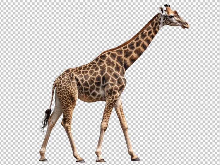 PSD giraffe on transparent background