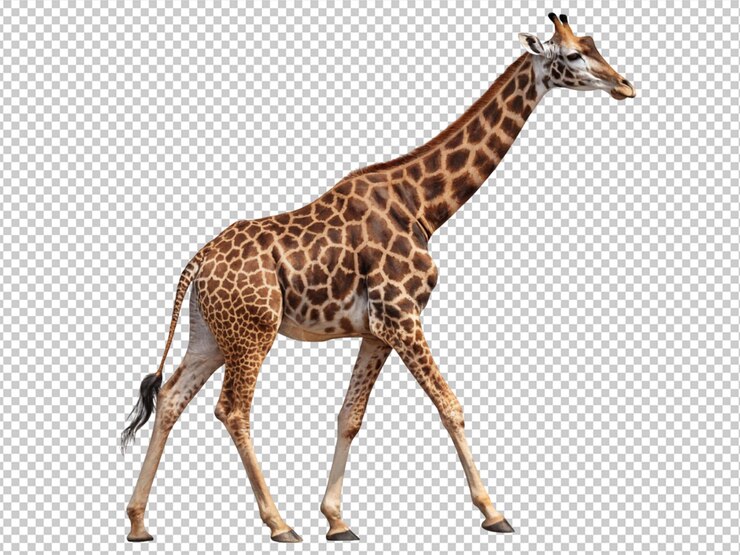 PSD giraffe on transparent background