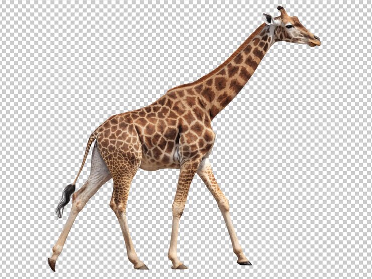 PSD giraffe on transparent background