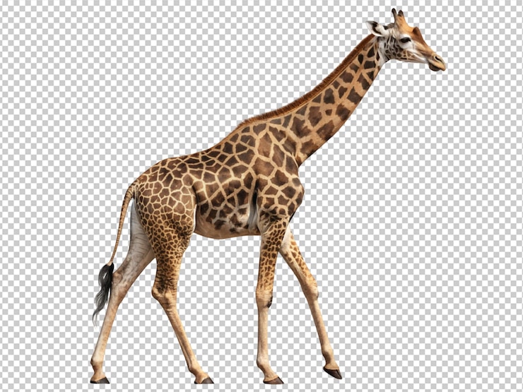PSD giraffe on transparent background