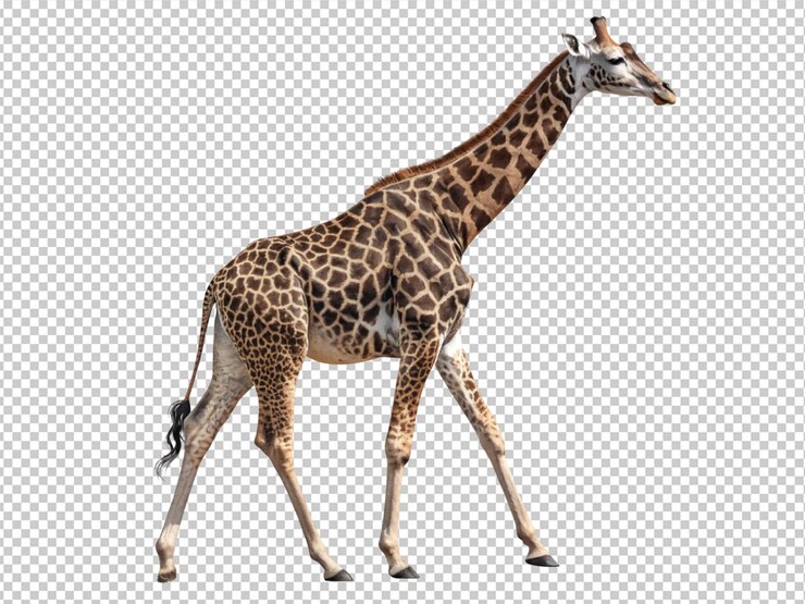 PSD giraffe on transparent background