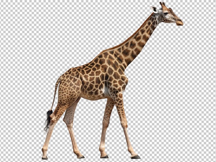 PSD giraffe on transparent background