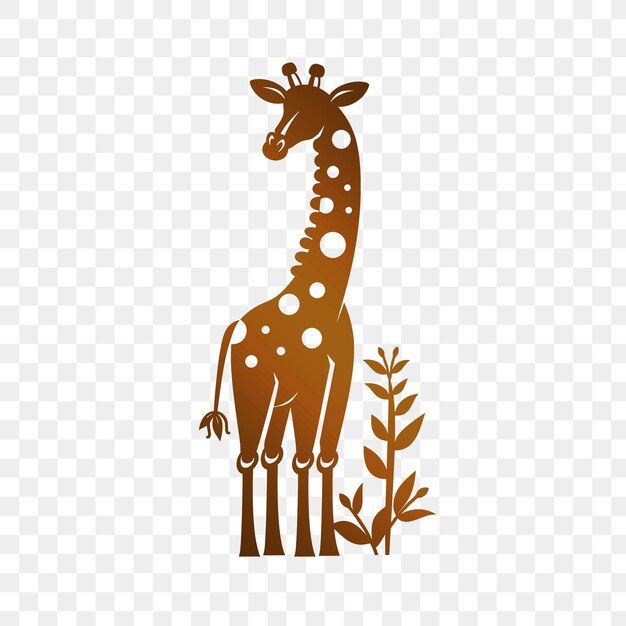 PSD giraffe on a white background with a brown spot on its head