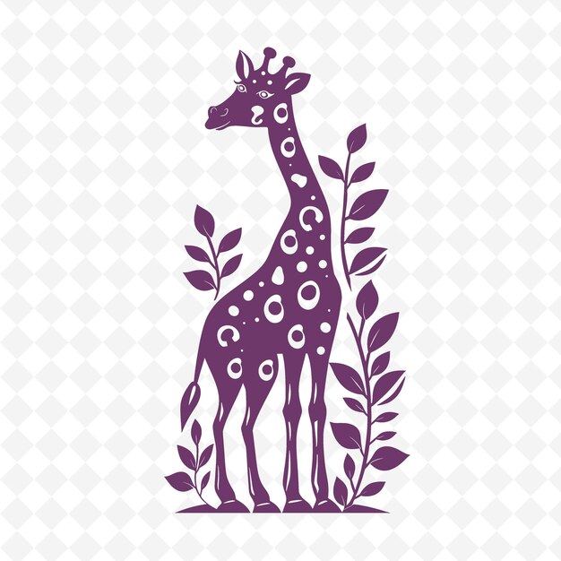 PSD a giraffe with a pattern of a giraffe on it