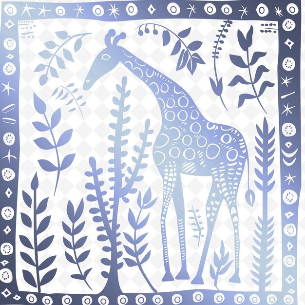 PSD a giraffe with a pattern that says giraffe
