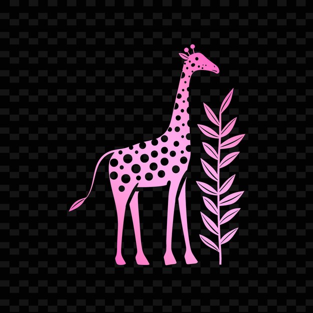 PSD a giraffe with pink spots on its head