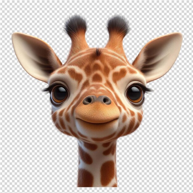 PSD a giraffe with a smile on its face