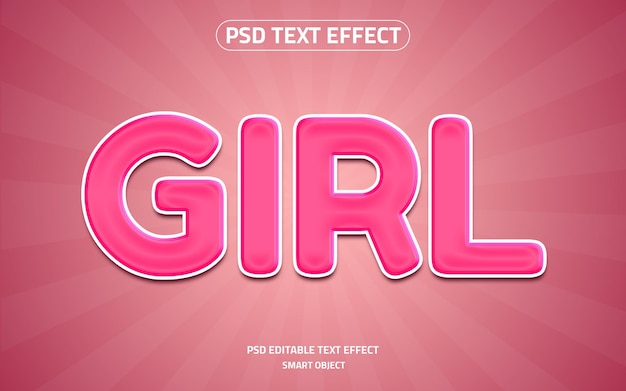 Макет логотипа с редактируемым текстовым эффектом девушки