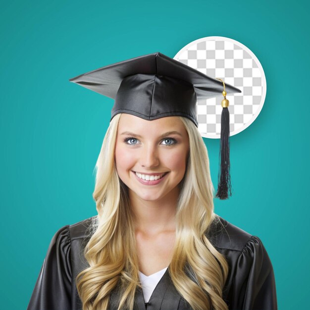 PSD girl holding clipboard and diploma