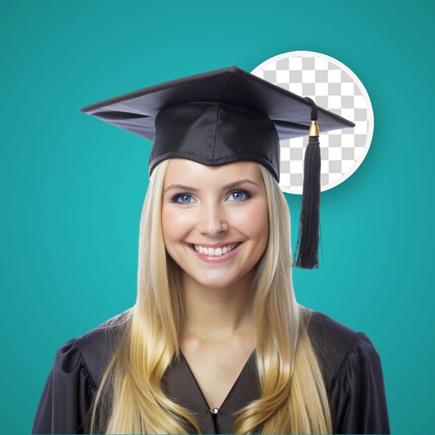 PSD girl holding clipboard and diploma