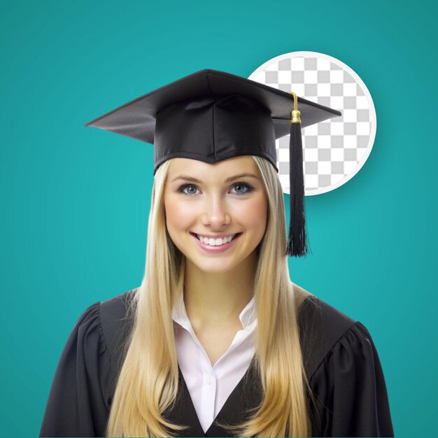 PSD girl holding clipboard and diploma