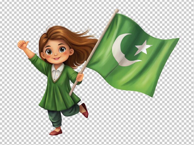 PSD ragazza con la bandiera del pakistan