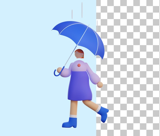 빈 상태를 위해 우산을 들고 있는 소녀
