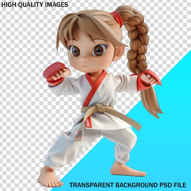 PSD a girl in a kimono with a belt that says high quality