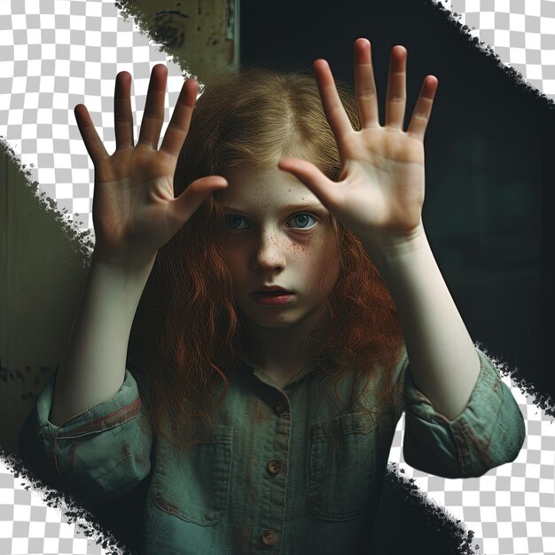 Girl making a hand gesture