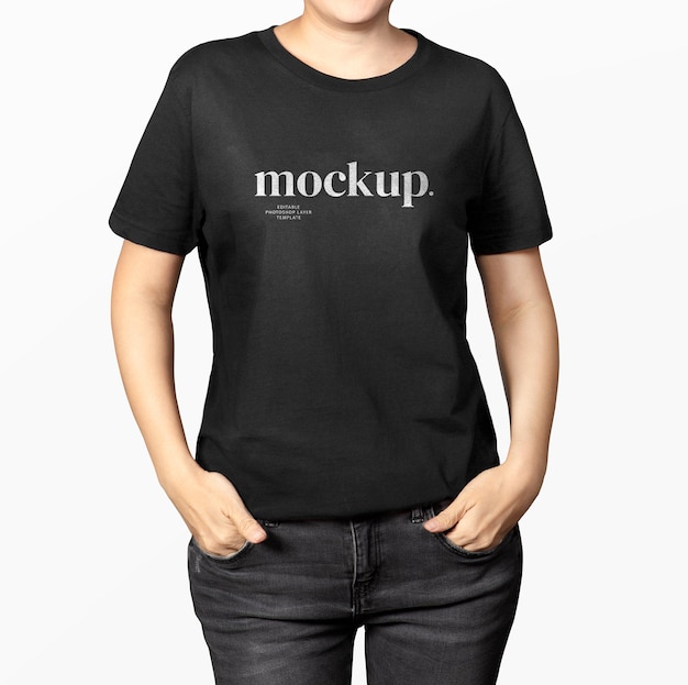 Girl model mockup shirt realistic