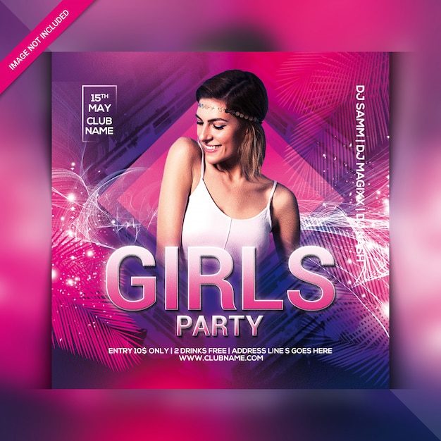 PSD girl party flyer