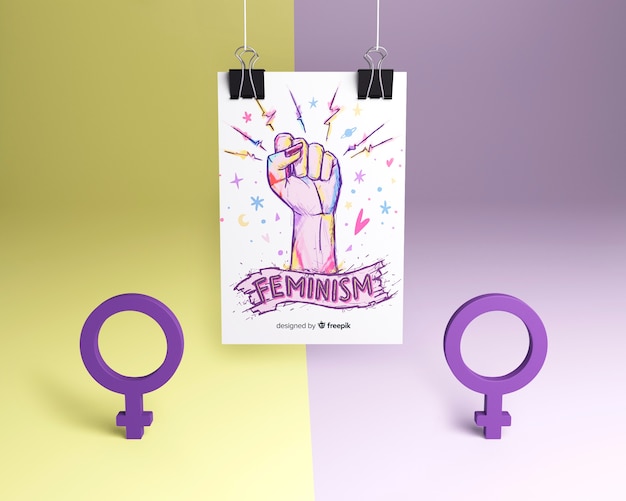 PSD girl power concept with female gender signs