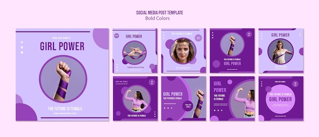 PSD girl power social media posts