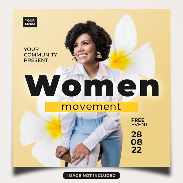 PSD girl power women conference social media template