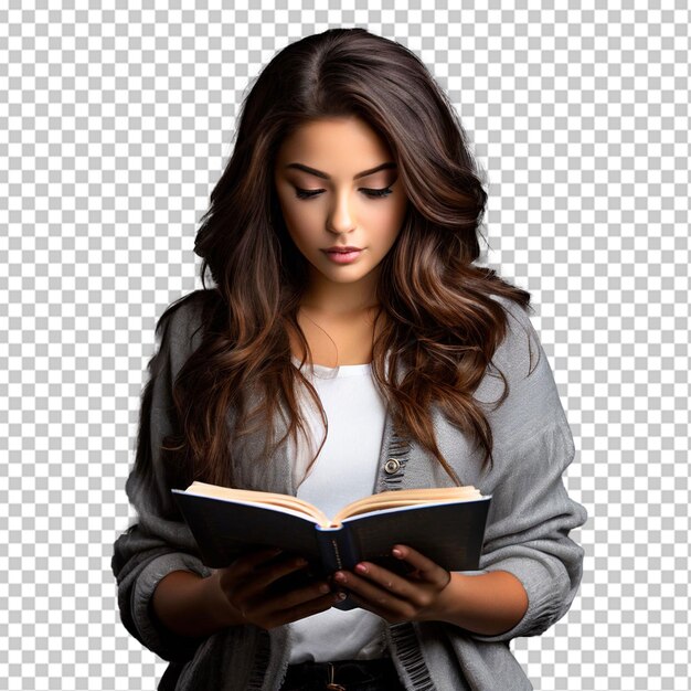 PSD girl reading a book