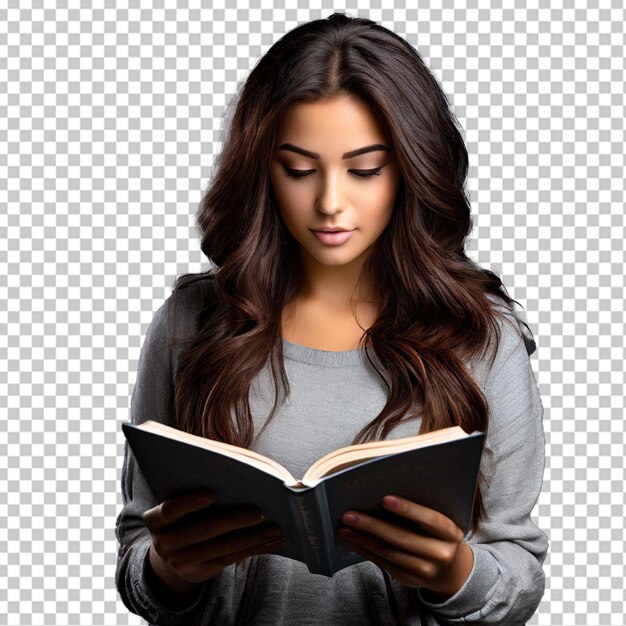 PSD girl reading a book