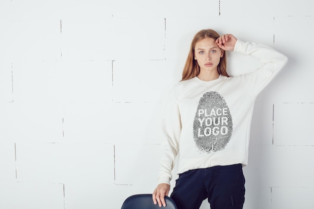 PSD girl's sweatshirt mockup