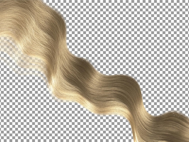 Girl silky green white hairs isolated on transparent background