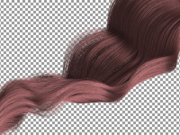 PSD girl silky red hairs with transparent background