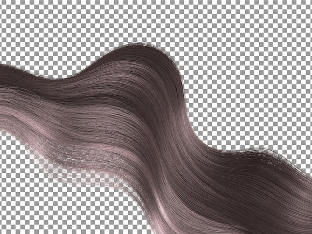 PSD girl silky wavy hairs on transparent background