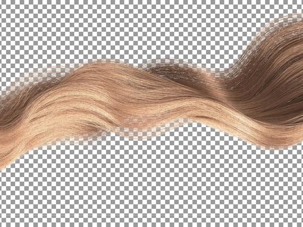 PSD girl silky wavy hairs with transparent background